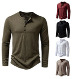 Men's Cotton Button neck Shirt Long Sleeve - Pleasant Product