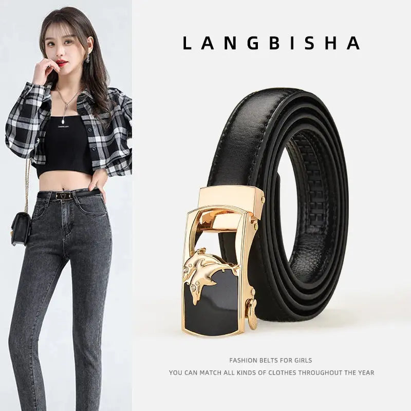 Women's Belt Fashion Automatic Buckle Pleasant Product Express Inc