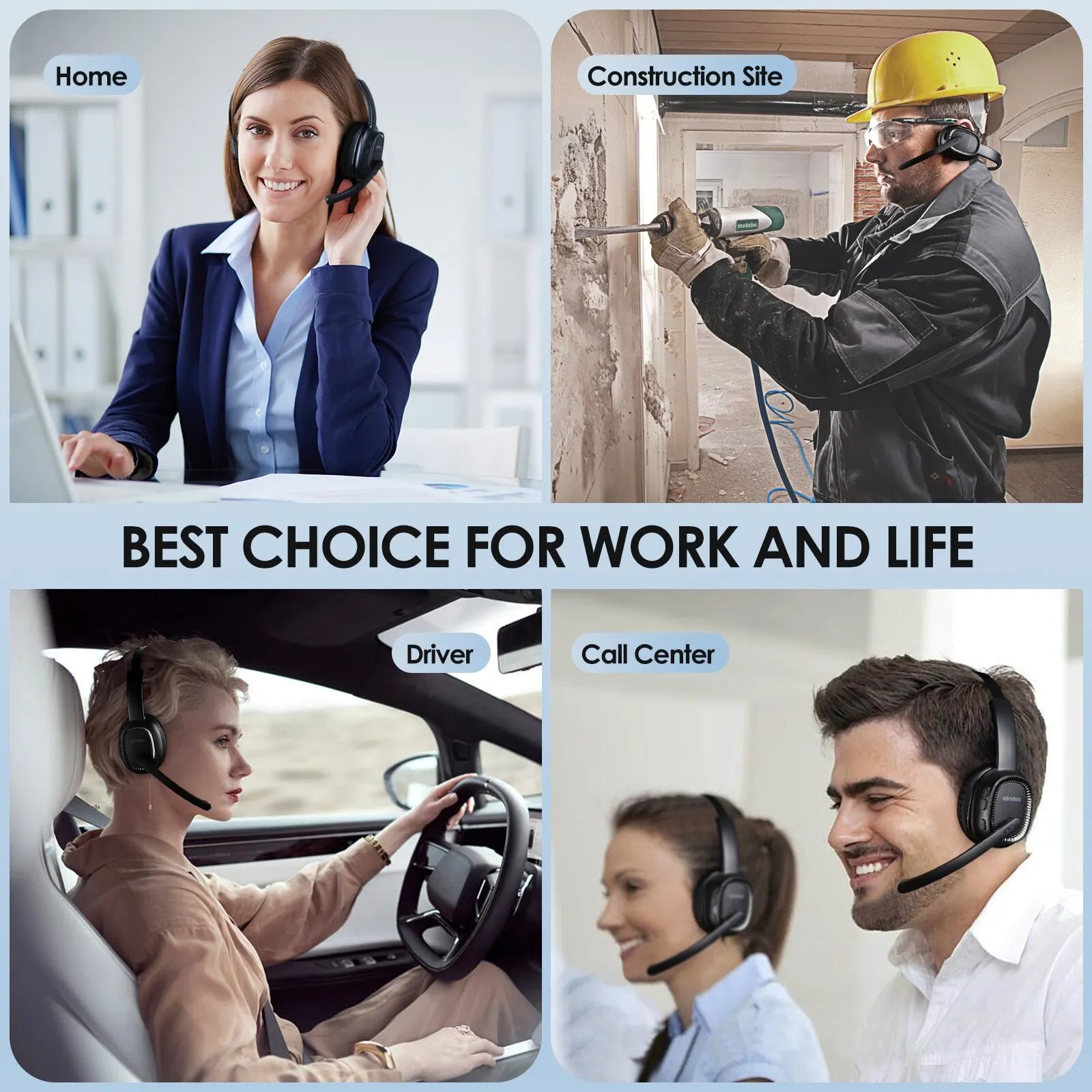 Call Center Headset with Mic Noise Cancelling Headphones