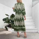 Ethnic Style Geo Print Loose Dress Women's Casual Pleasant Product Express Inc