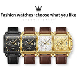 Top Brand Men's Watches Luxury Square Quartz Wrist