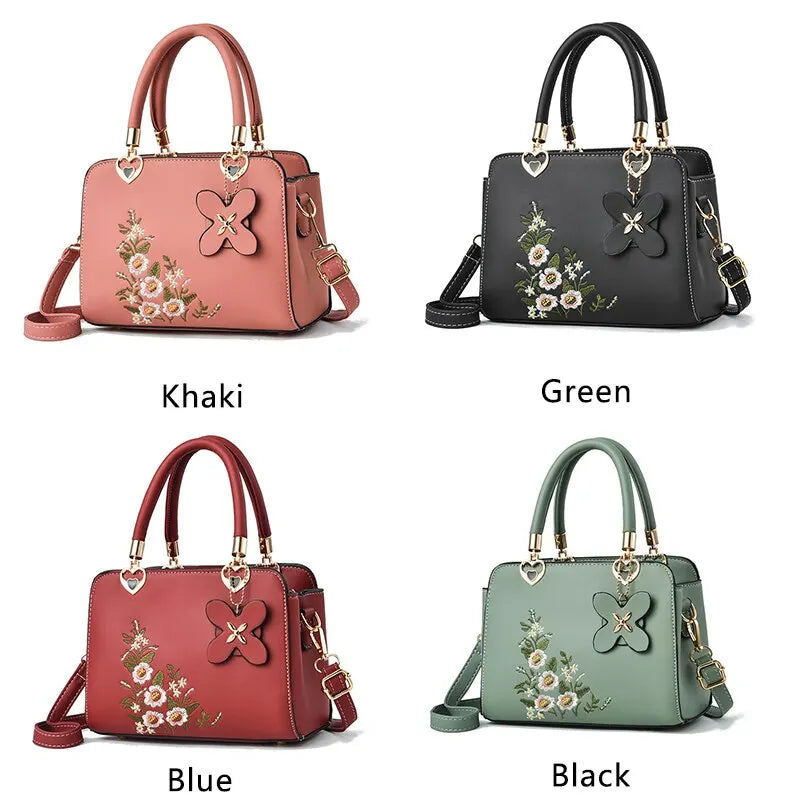 Women Embroidery  Fashion Handle Bag Large Capacity