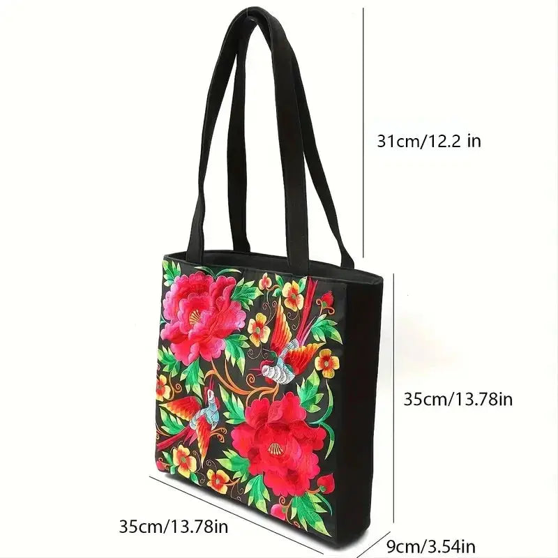 Ethnic Style Embroidery Shoulder Bag Large Capacity Pleasant Product Express Inc