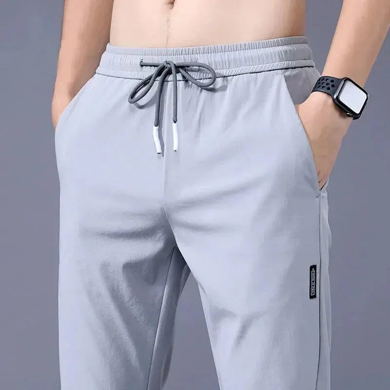 Men Thin Business Casual Pants Outdoor Elastic Breathable Straight Leg Sweatpants Pleasant Product Express Inc