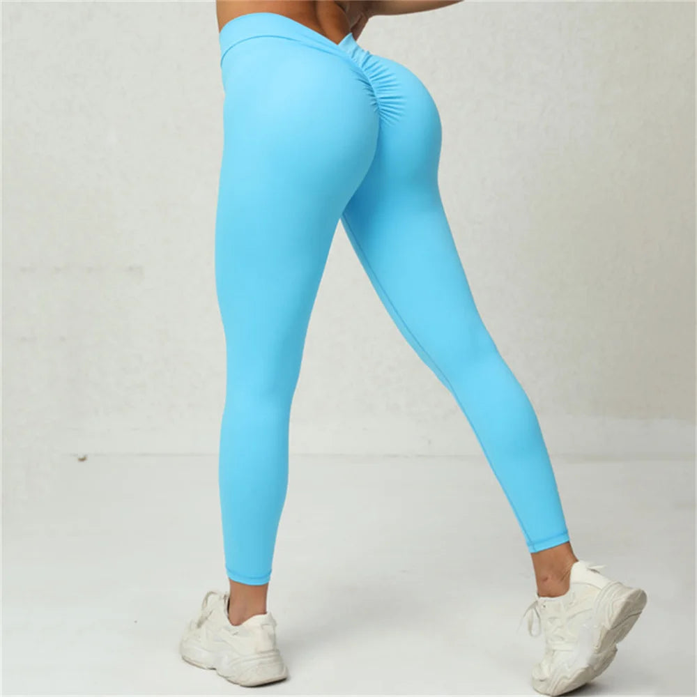 Back V Nude Feeling Leggings Push Up Sports - Pleasant Product