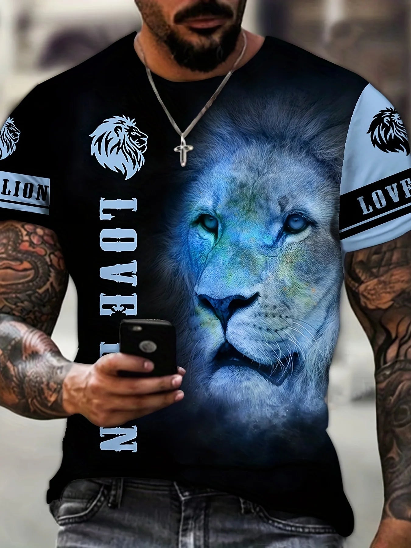 Lion 3d Print Men's T-shirt Fashion