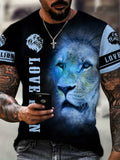 Lion 3d Print Men's T-shirt Fashion