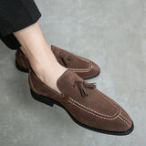 Men's Loafers Brand Suede Leather Shoes