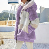 Jacket for Women  Plush Pocket Hooded r Loose Lady Outerwear Coat Pleasant Product Express Inc