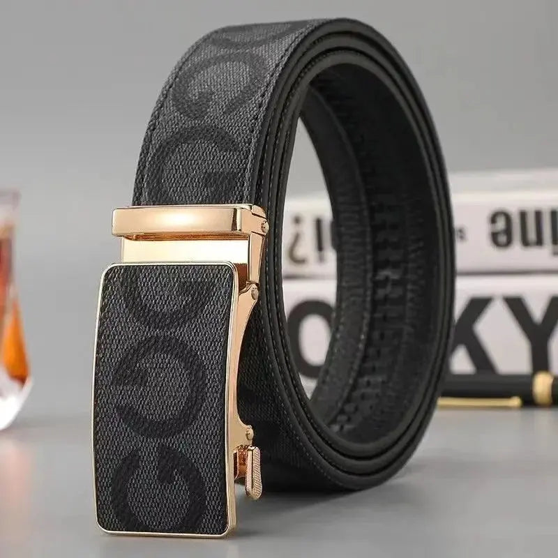 High-quality Luxury Men's Belts with Alloy ASutomatic Buckle Pleasant Product Express Inc