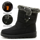 Waterproof Winter Faux Fur Long Platform Snow Warm Cotton Couples Shoes Plush Woman Ankle Boots