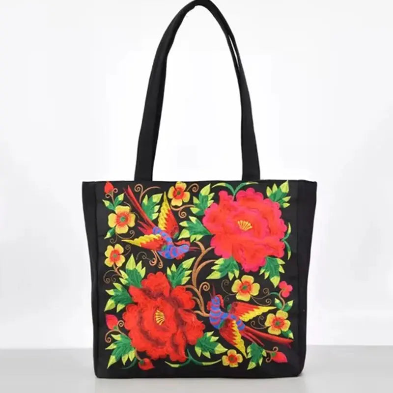 Ethnic Style Embroidery Shoulder Bag Large Capacity Pleasant Product Express Inc