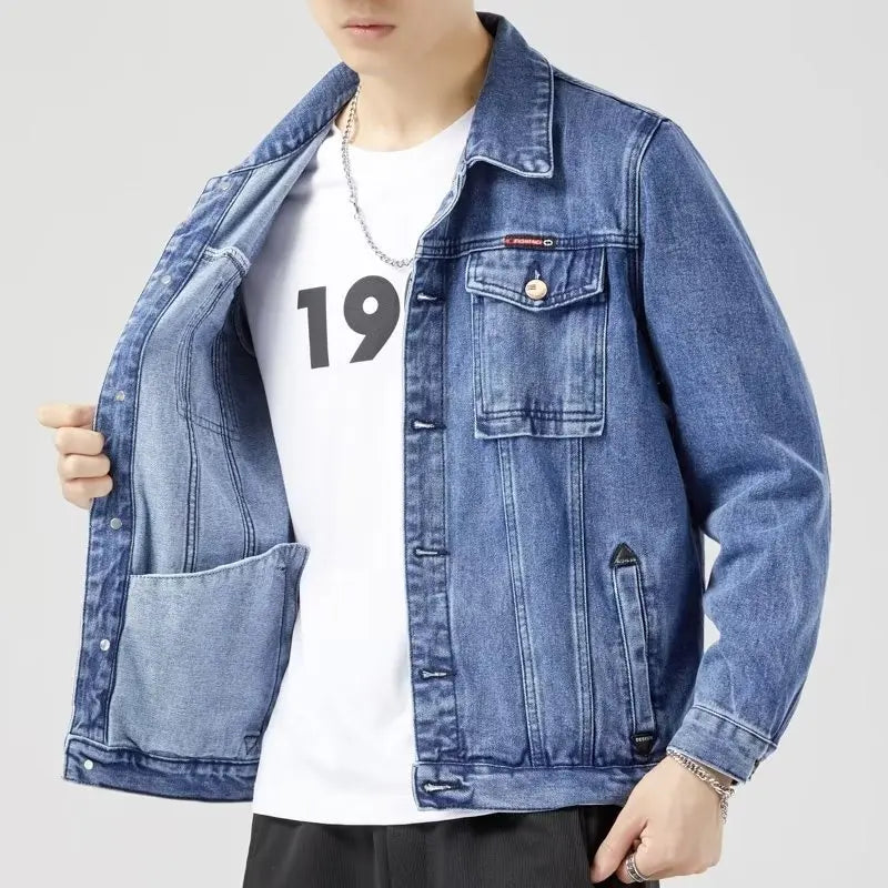 Men's Casual Cotton  Denim Jacket Jeans