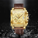 Top Brand Men's Watches Luxury Square Quartz Wrist