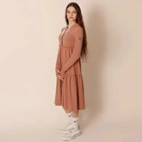 Woman Pullover Hoodie Maxi Dress with Zip Pleasant Product Express Inc