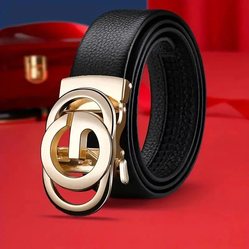 Men's Leather Belt Metal Alloy Automatic Buckle Pleasant Product Express Inc