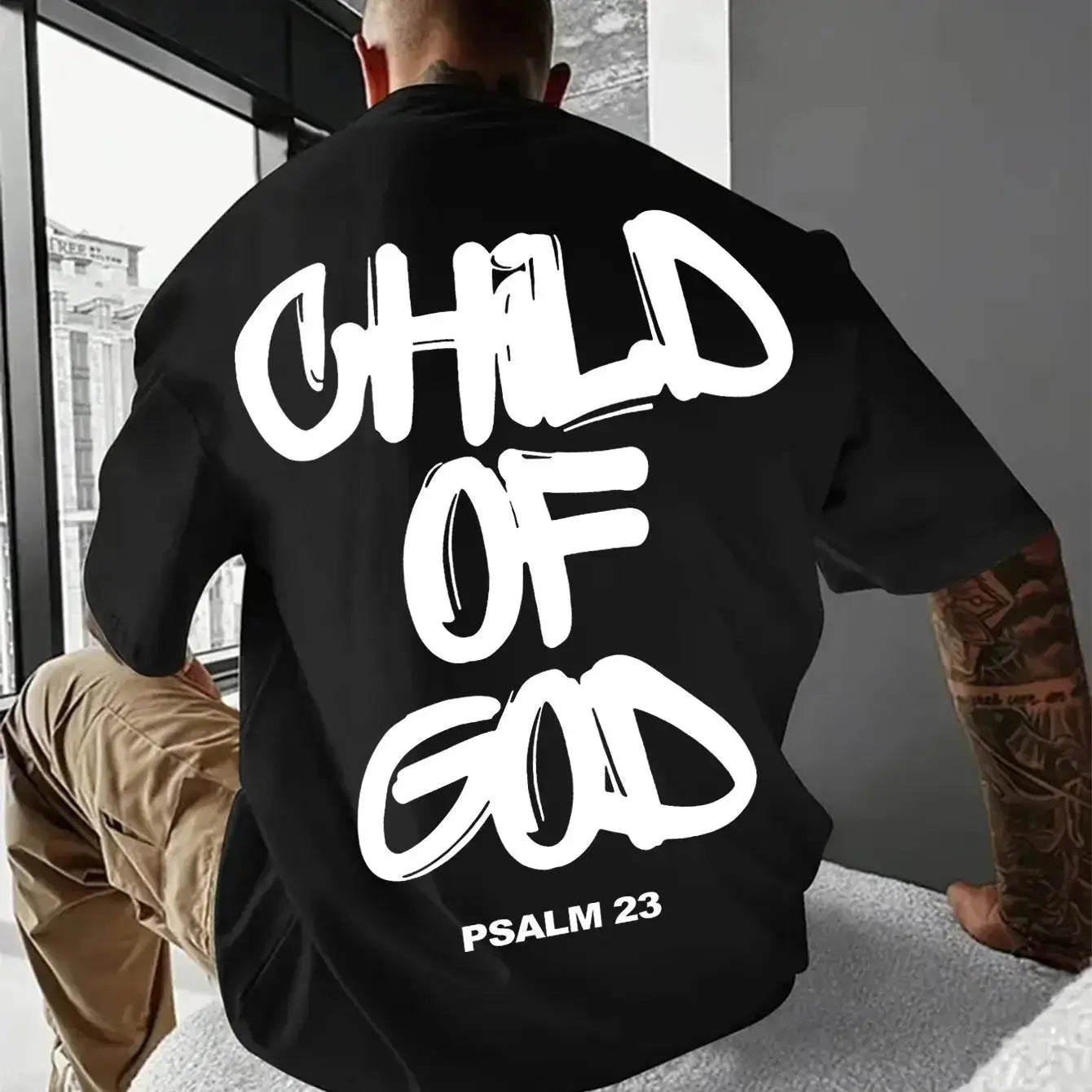 Religious Comfort Psalm 23 Graphic Print T Shirt for Men Pleasant Product Express Inc