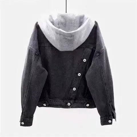 Women's Denim Coat Hooded Single Breasted Button Jackets Pleasant Product Express Inc