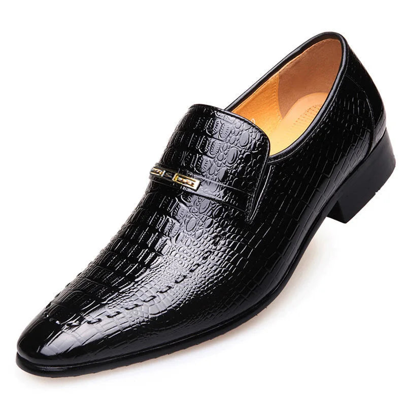 Leather Shoes Men Luxury Crocodile Pattern - Pleasant Product