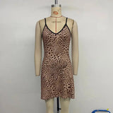 Leopard Print V-neck Sexy Short Dress Pleasant Product Express Inc