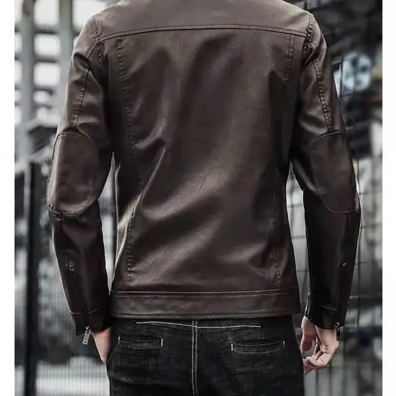 Men Leather Suit Jacket Slim Fit Short Coat Pleasant Product Express Inc