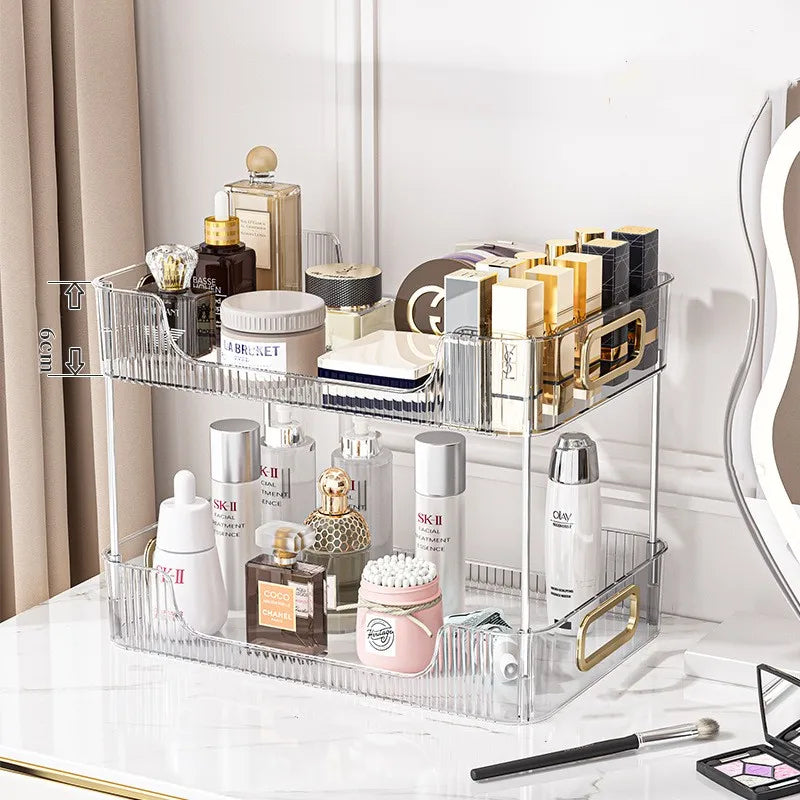 Bathroom Organizer Shelf Acrylic Makeup Storage Rack Large Capacity