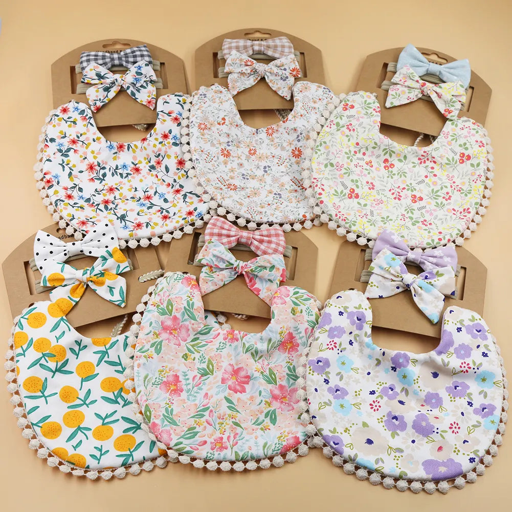 3Pcs/Set Flower  Baby Saliva Boy & Girl Bibs