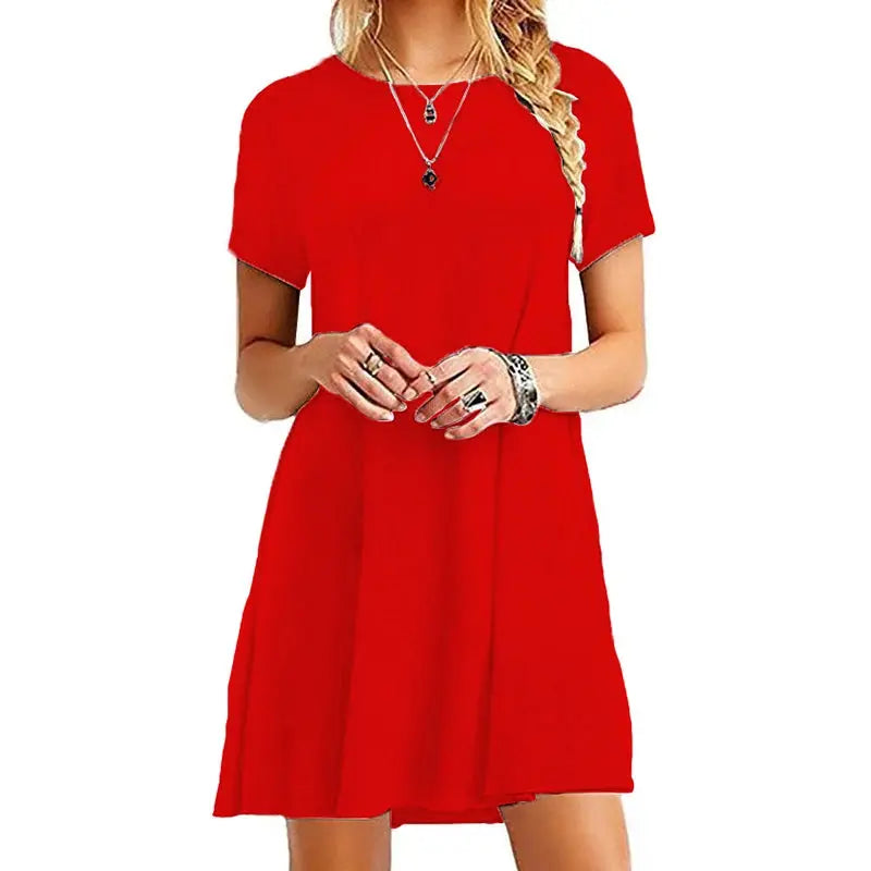 Vintage O Neck Print Loose Mini Dress Pleasant Product Express Inc