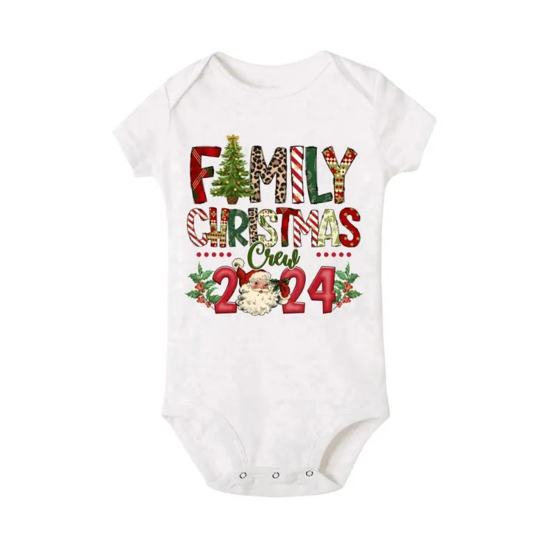 Christmas Day Set Family Crew Print Matching Outfits