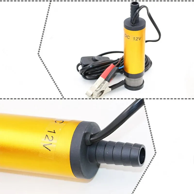 Portable Mini 12V 24V DC Electric Submersible Pump For Pumping Diesel Oil Water Aluminum