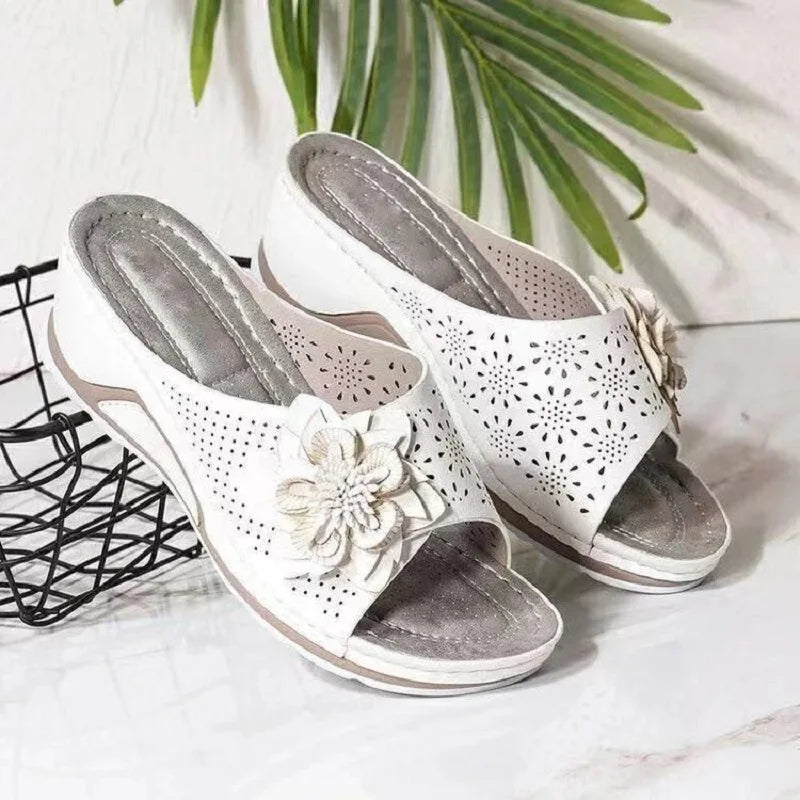 Casual Flower Hollow Wedge Beach  Women Shoes