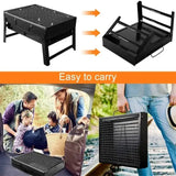 Portable BBQ Charcoal Grill Stainless Steel Small Mini  Tool Kit Outdoor Pleasant Product Express Inc