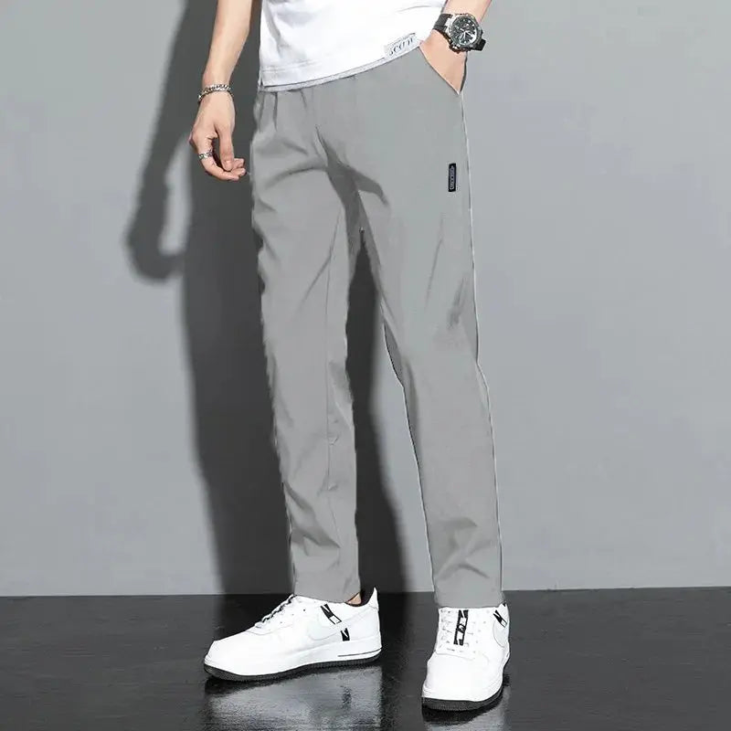 Men Thin Business Casual Pants Outdoor Elastic Breathable Straight Leg Sweatpants Pleasant Product Express Inc