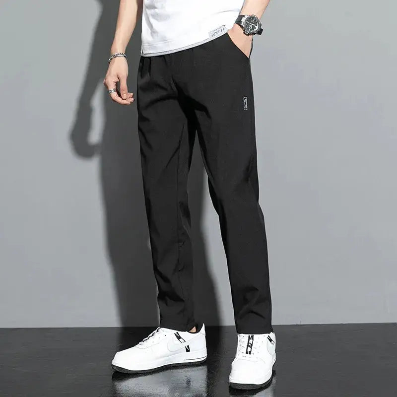 Men Thin Business Casual Pants Outdoor Elastic Breathable Straight Leg Sweatpants Pleasant Product Express Inc