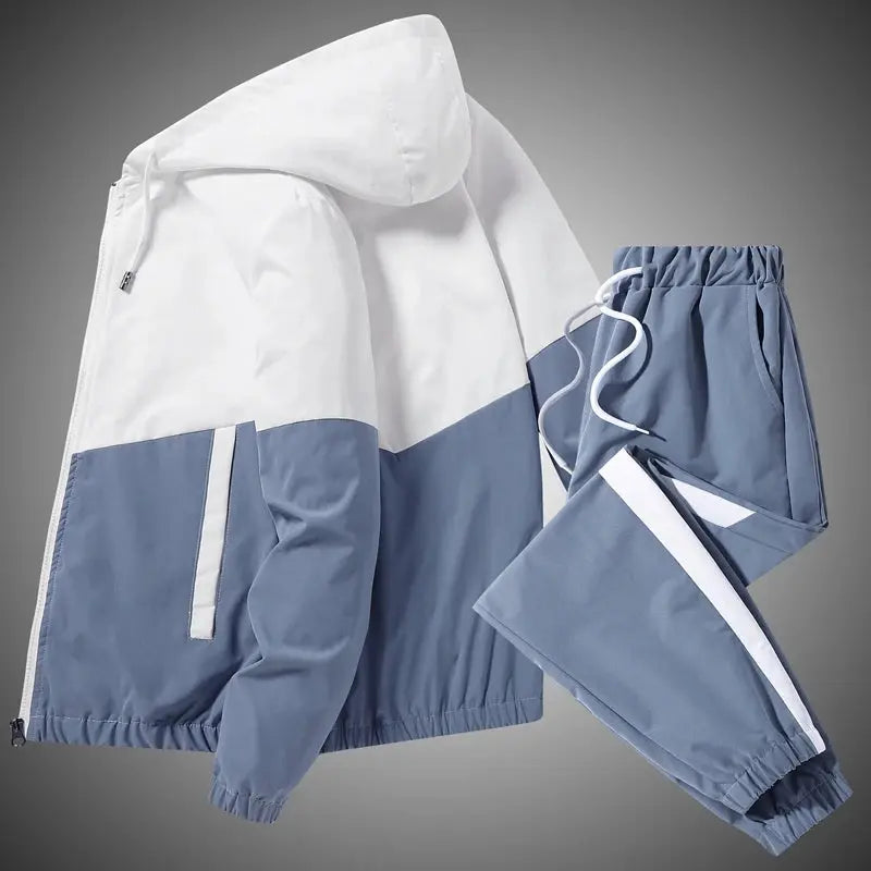 Men Tracksuit Casual Joggers Hooded Sportswear 2 Piece Sets Pleasant Product Express Inc