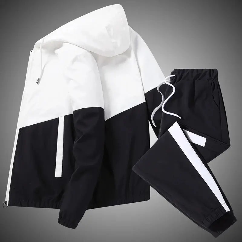 Men Tracksuit Casual Joggers Hooded Sportswear 2 Piece Sets Pleasant Product Express Inc