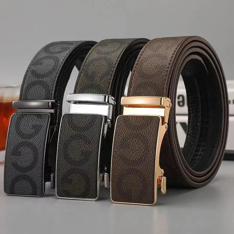 High-quality Luxury Men's Belts with Alloy ASutomatic Buckle Pleasant Product Express Inc