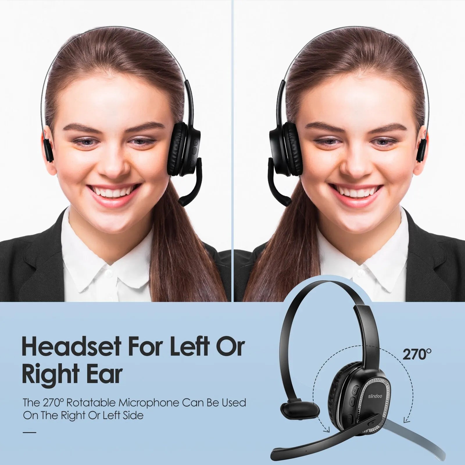 Call Center Headset with Mic Noise Cancelling Headphones