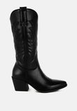 Saguaro Faux Leather Long Cowboy Boots-0