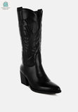 Saguaro Faux Leather Long Cowboy Boots-2