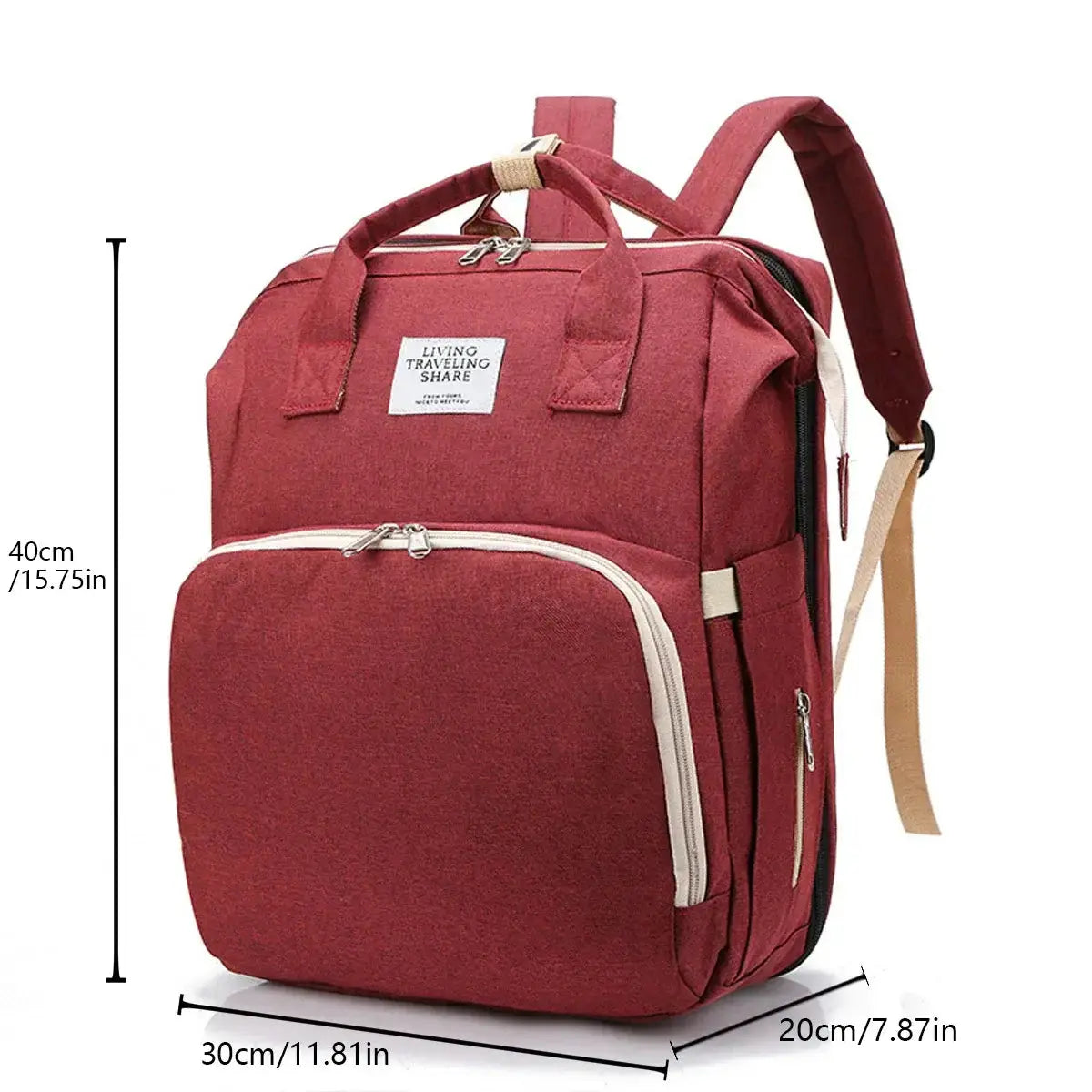 Foldable bed diaper bag with changing station, insulated pocket Pleasant Product Express Inc