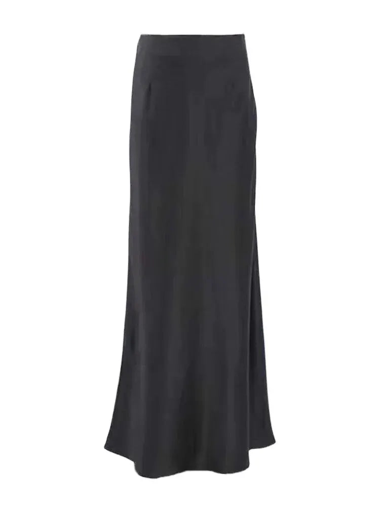 Women's Black Elegant Satin Fashion Slim Skirts - Pleasant Product