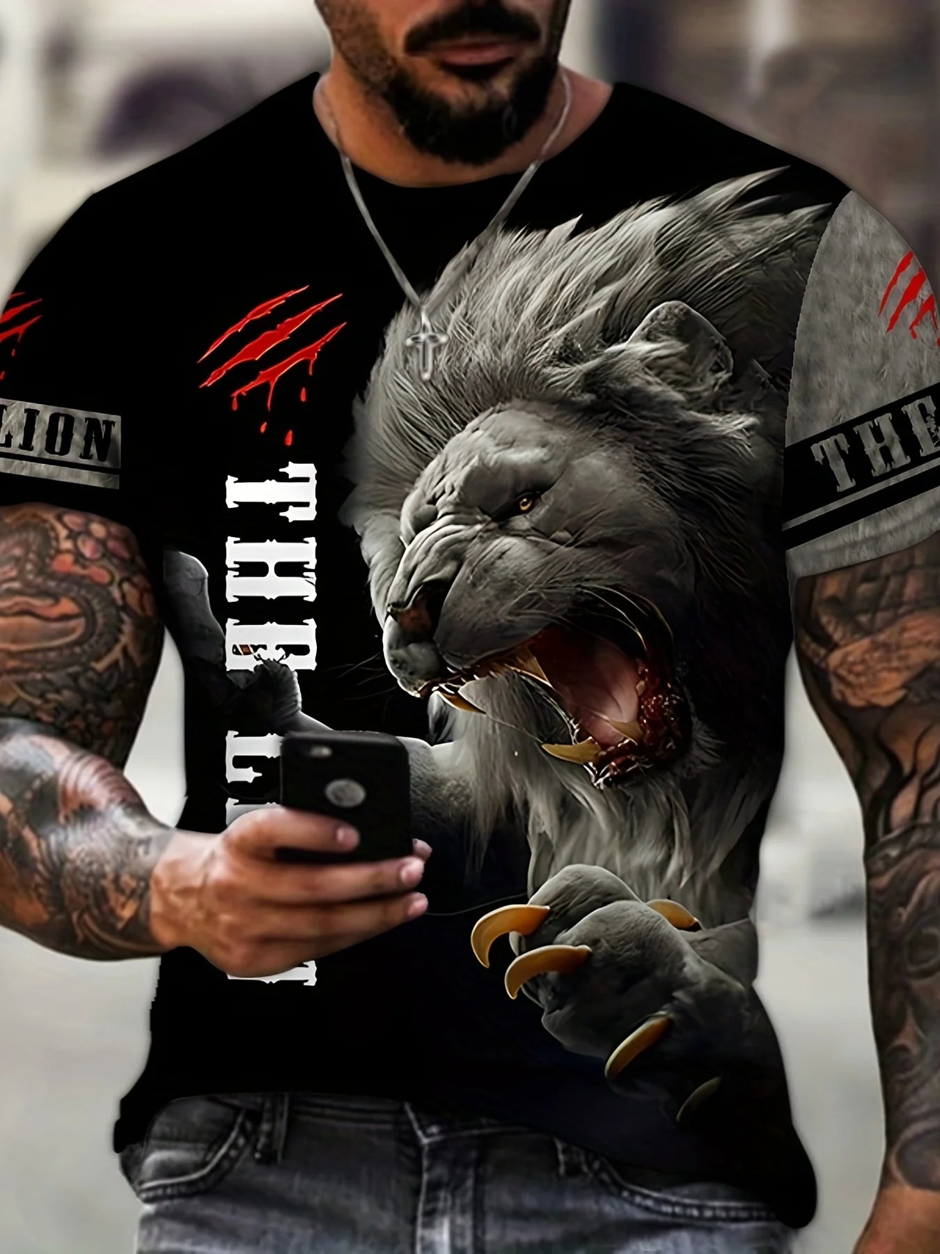 Lion 3d Print Men's T-shirt Fashion