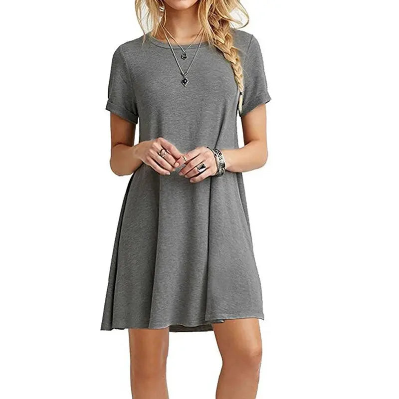 Vintage O Neck Print Loose Mini Dress Pleasant Product Express Inc