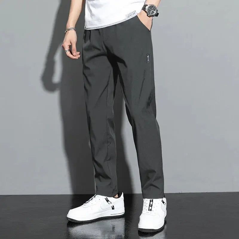 Men Thin Business Casual Pants Outdoor Elastic Breathable Straight Leg Sweatpants Pleasant Product Express Inc