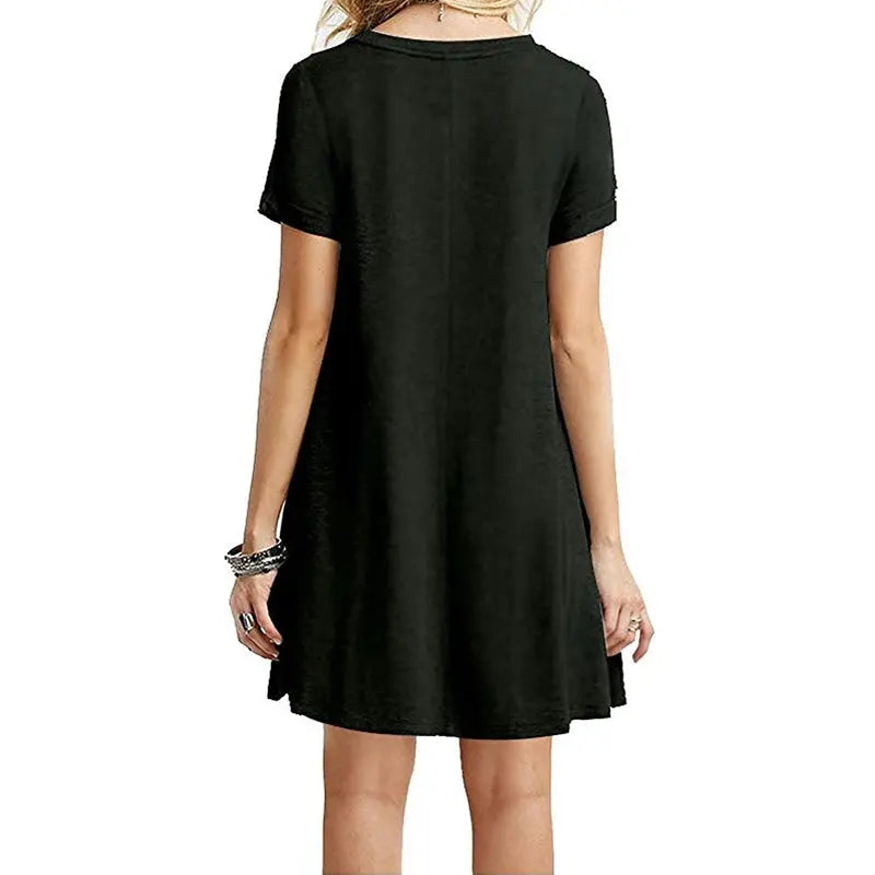 Vintage O Neck Print Loose Mini Dress Pleasant Product Express Inc