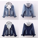 Women's Denim Coat Hooded Single Breasted Button Jackets Pleasant Product Express Inc