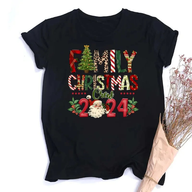 Christmas Day Set Family Crew Print Matching Outfits