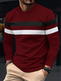 Men's Long Sleeve Round Neck Splicing Business T-shirt Pleasant Product Express Inc