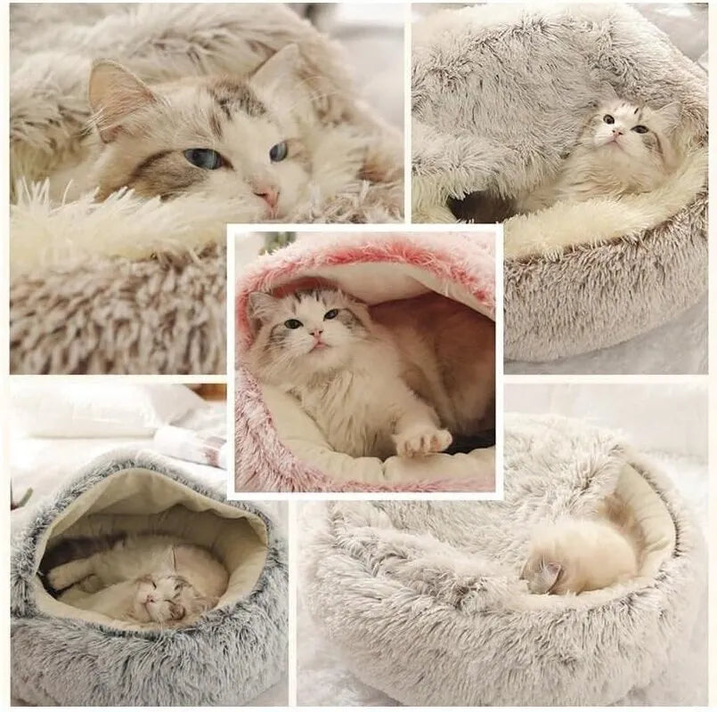 Soft Plush Pet Bed with Cover - Pleasant Product